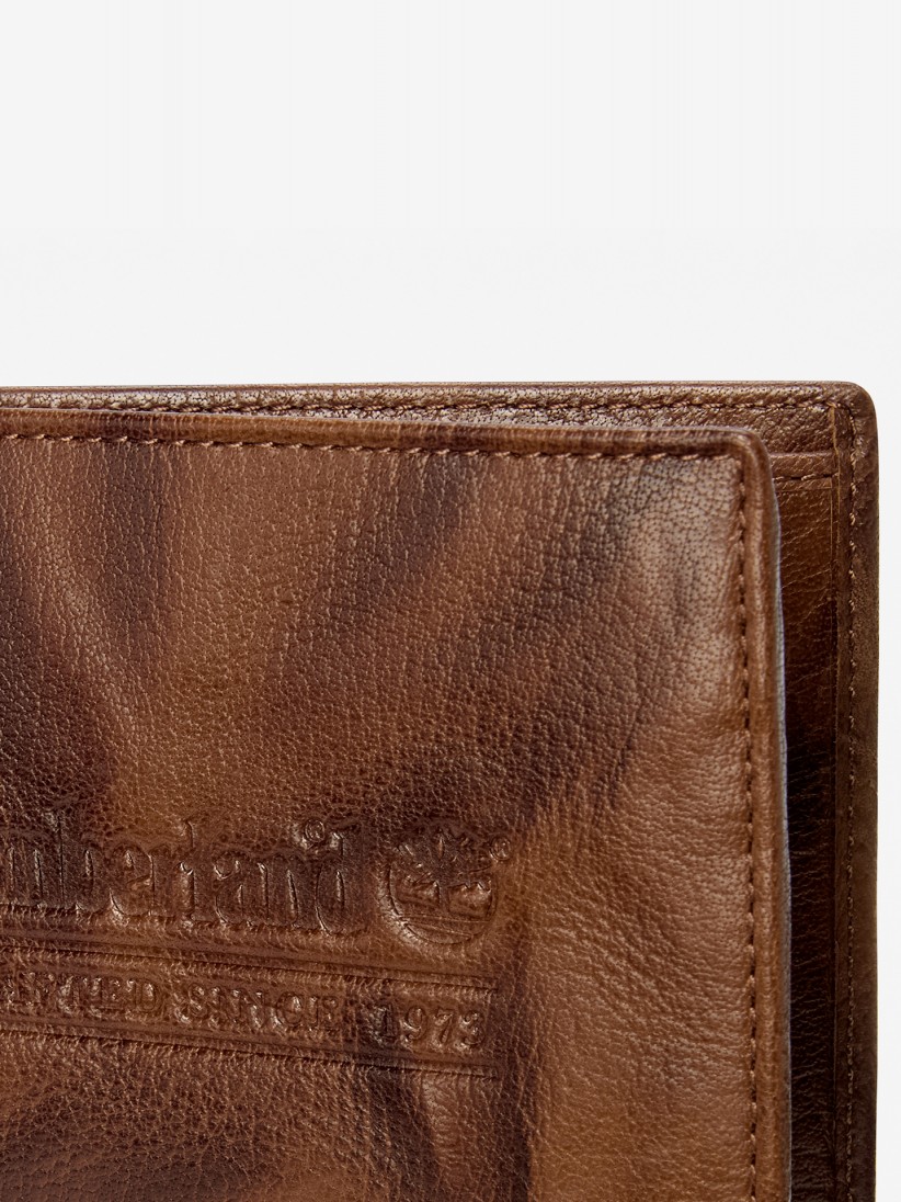 Cartera Timberland Plegable de Cuero Lavado Marr�n