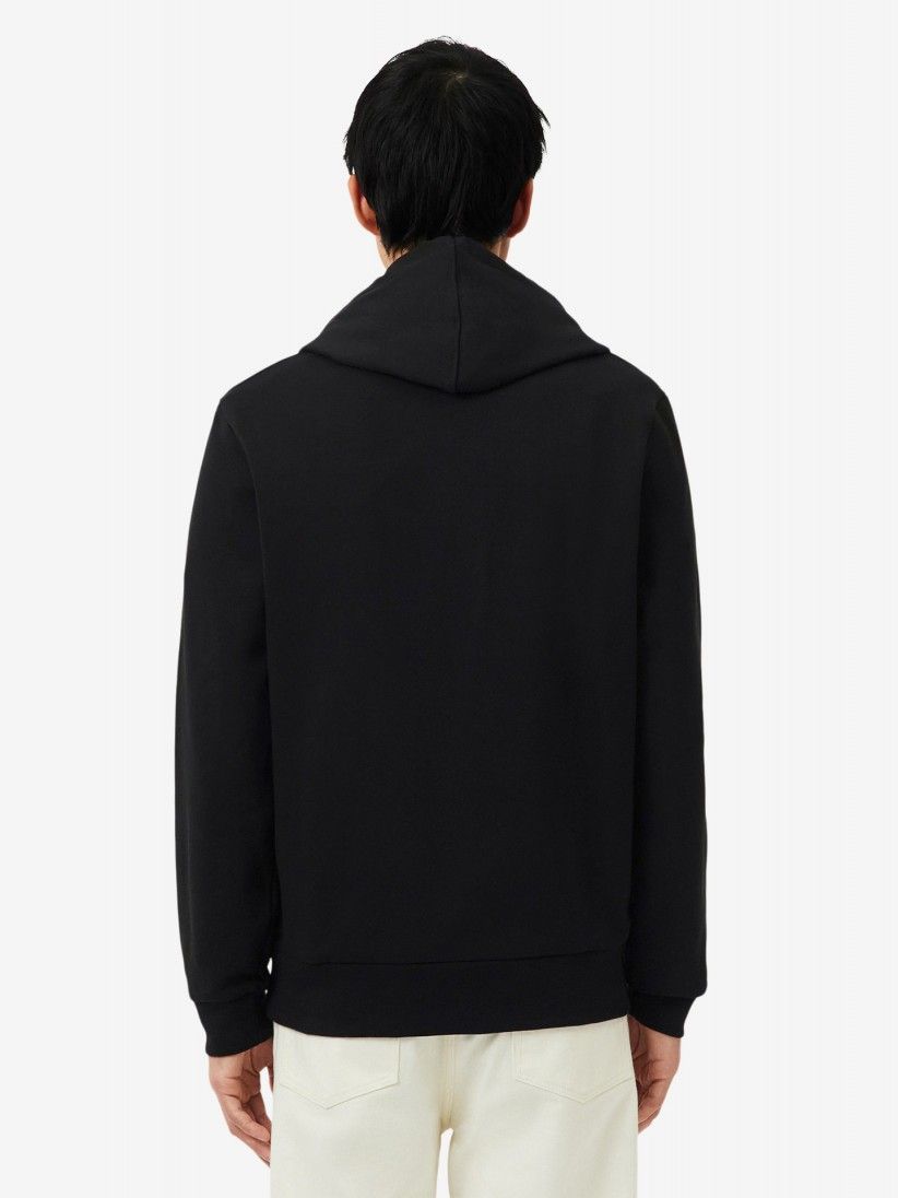 Lacoste Logo Stripe Black Hoodie