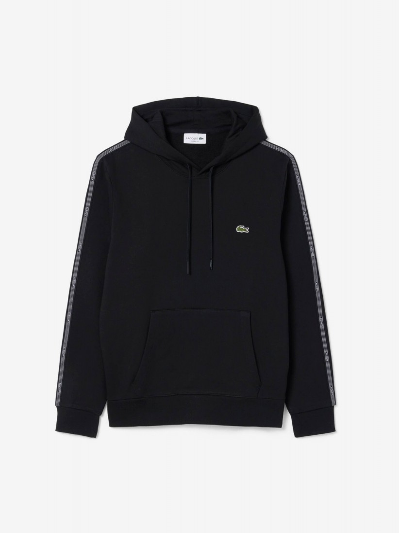 Lacoste Logo Stripe Black Hoodie