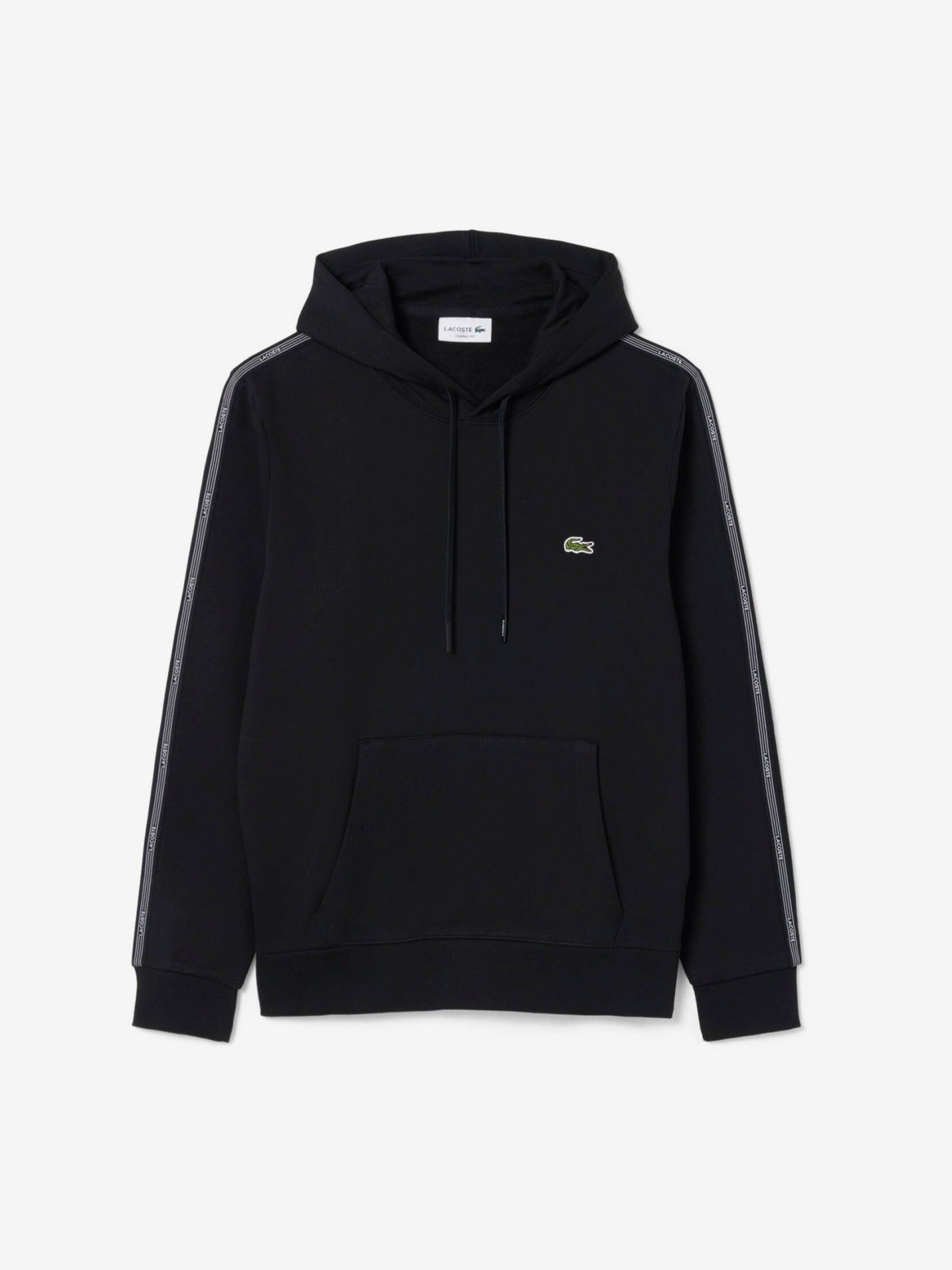 Lacoste Logo Stripe Black Hoodie