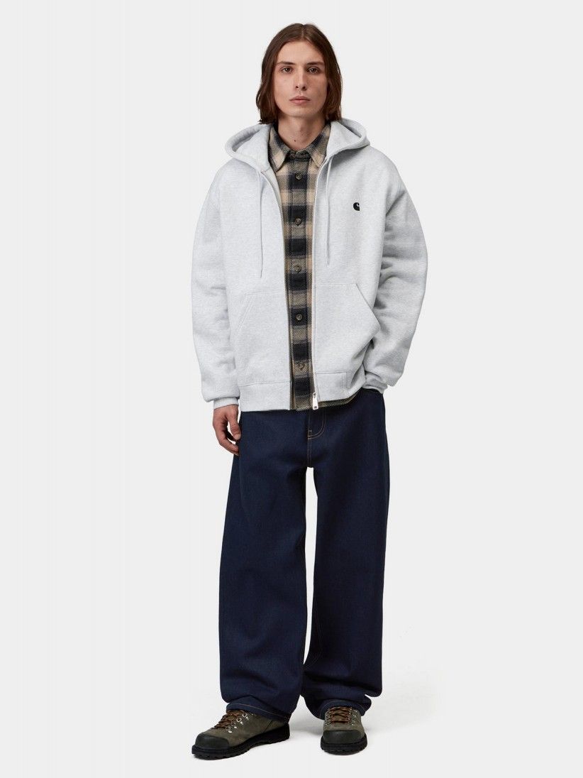 Casaco com Capuz Carhartt WIP Mack Cinzento Casaco com Capuz Carhartt WIP Mack Cinzento