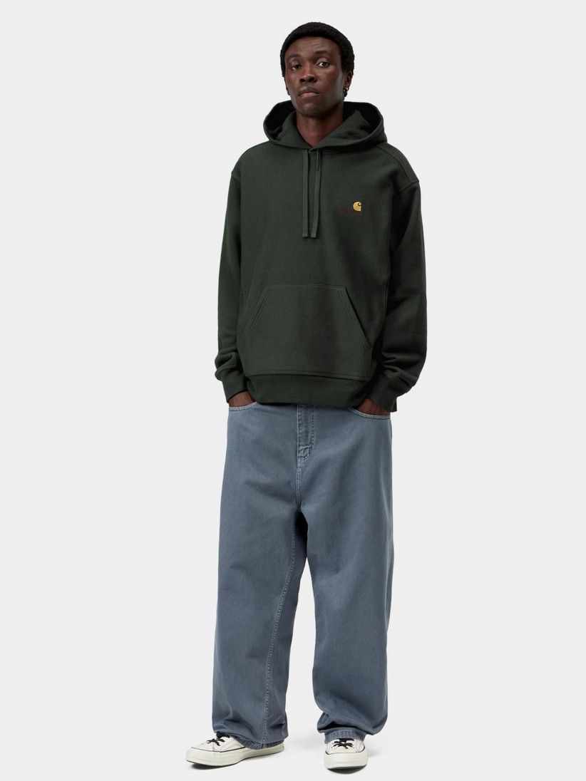 Carhartt WIP American Script Green Hoodie Carhartt WIP American Script Green Hoodie
