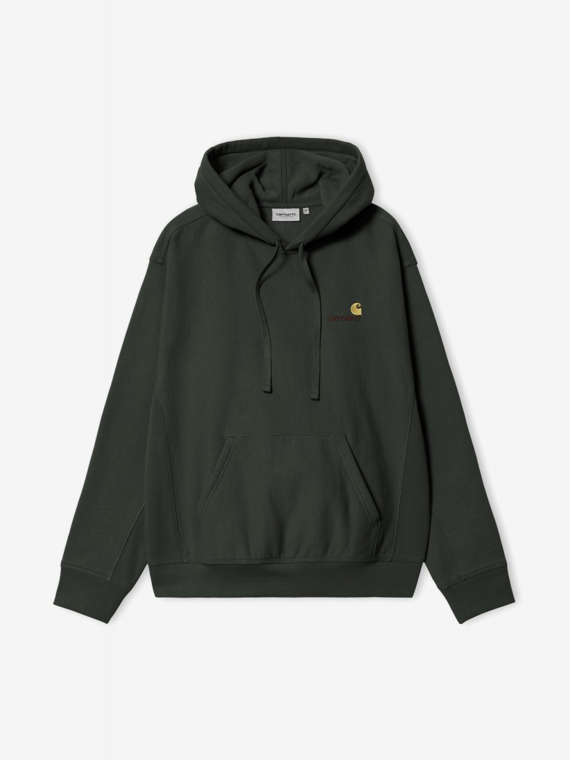 Carhartt WIP American Script Green Hoodie Carhartt WIP American Script Green Hoodie