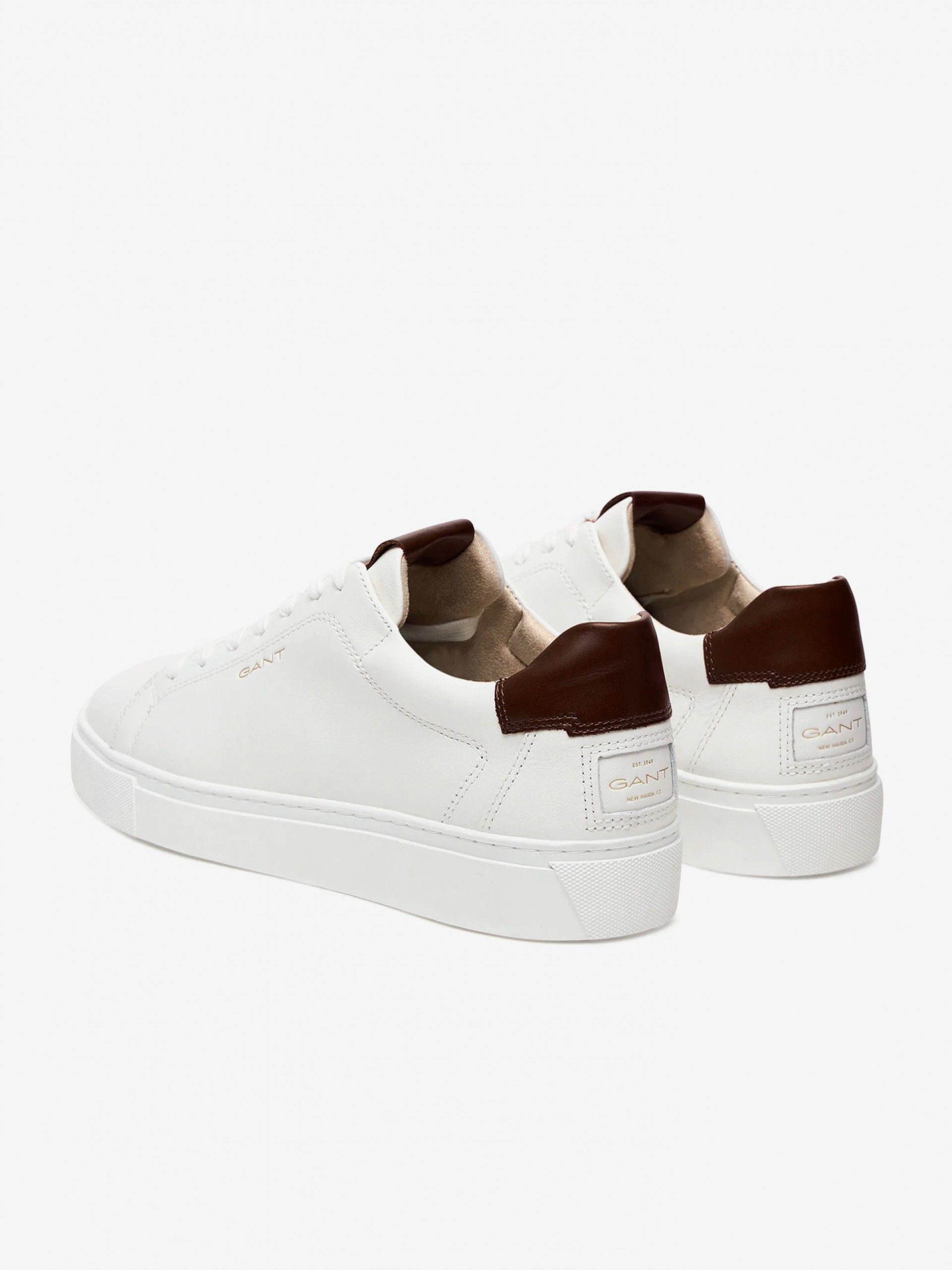 Gant Mc Julien Leather White and Brown Sneakers For Men