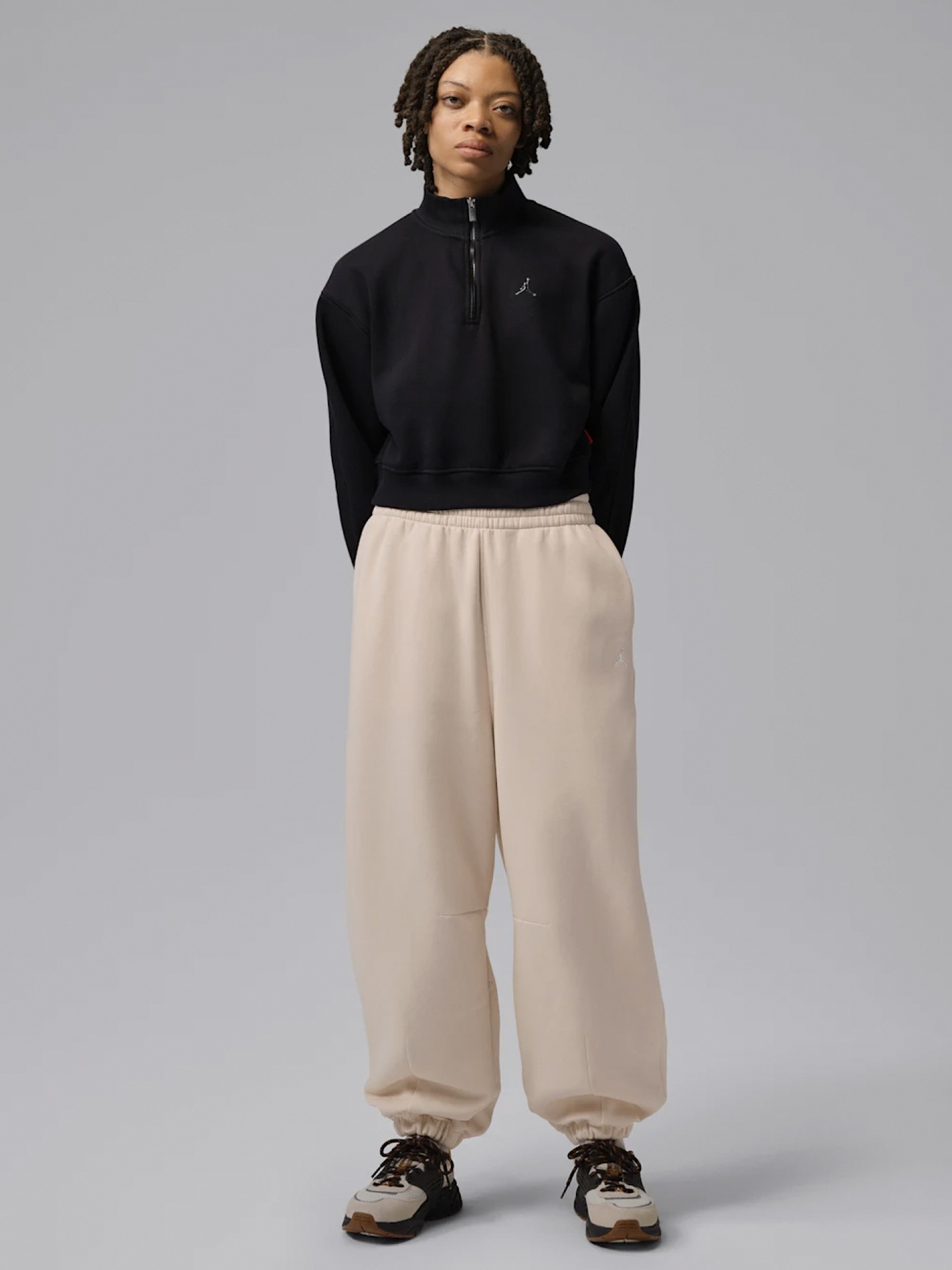 Nike Jordan Brooklyn Beige Trousers For Women