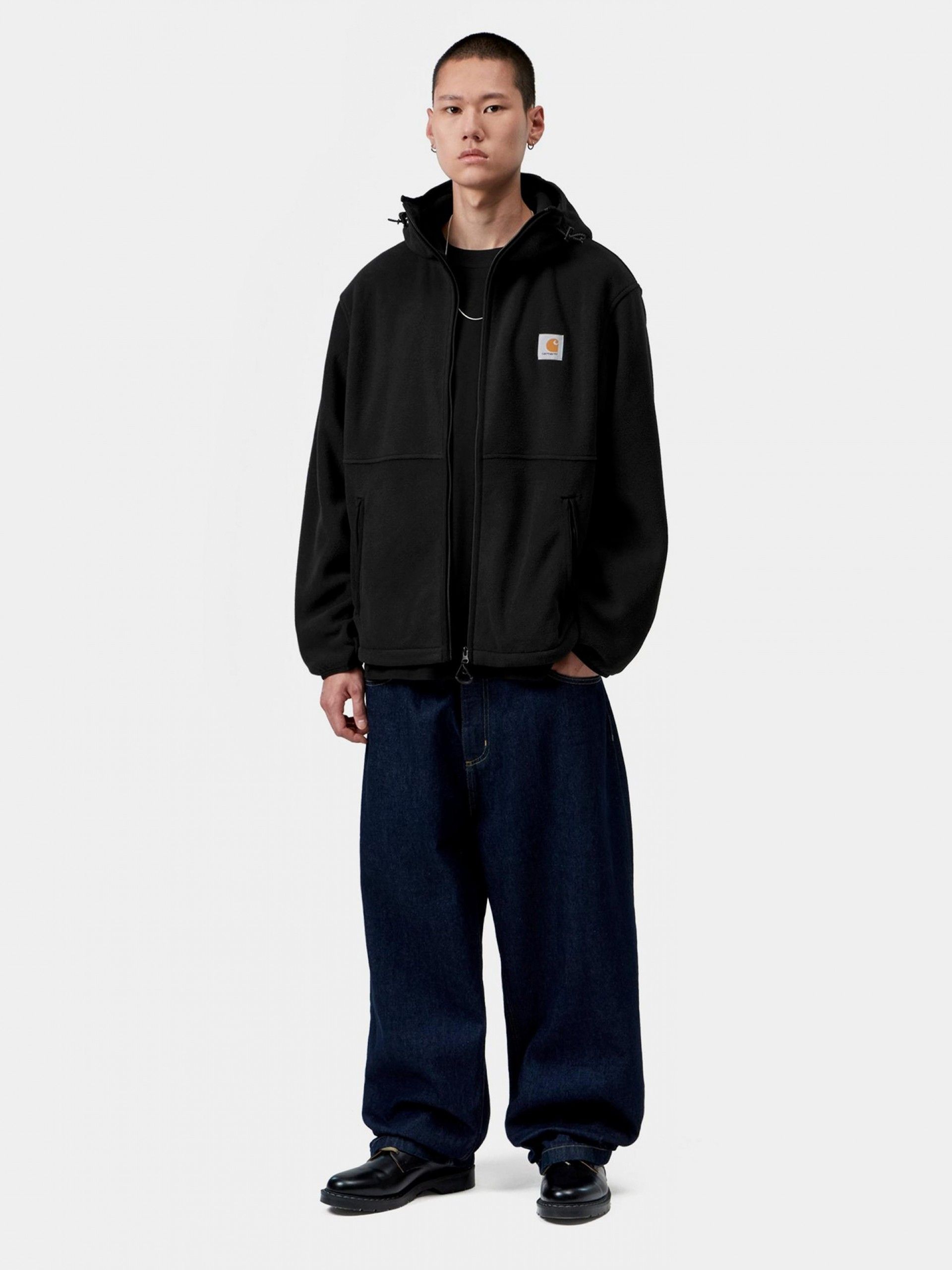 Casaco com Capuz Carhartt WIP Blevin Liner Polar Preto