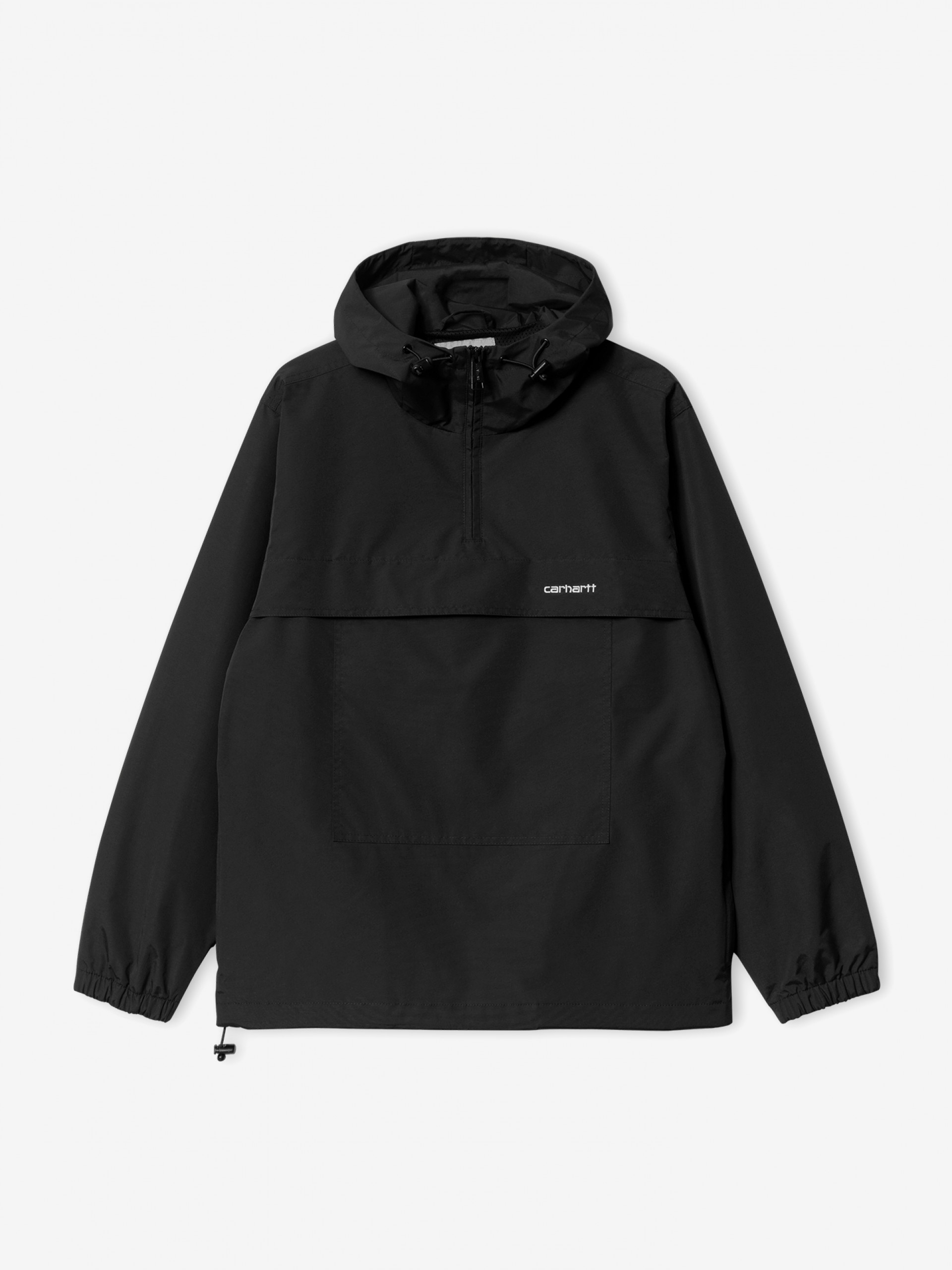 Carhartt WIP Pullover Black Hooded Windbreaker Jacket (Winter)