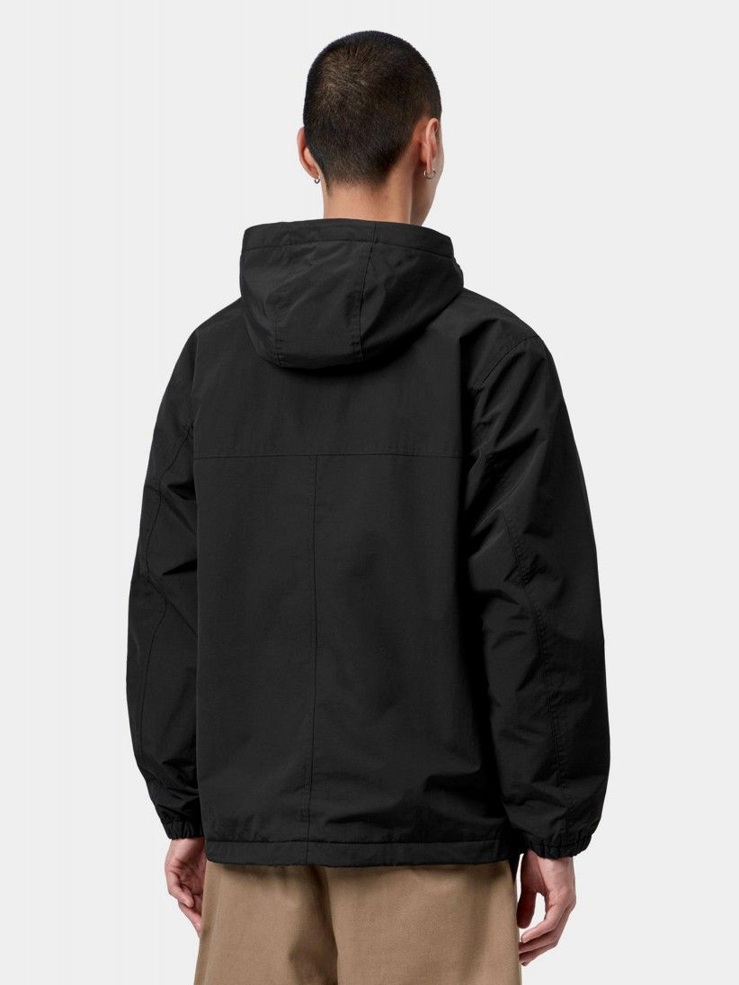 Carhartt WIP Pullover Black Hooded Windbreaker Jacket (Winter)