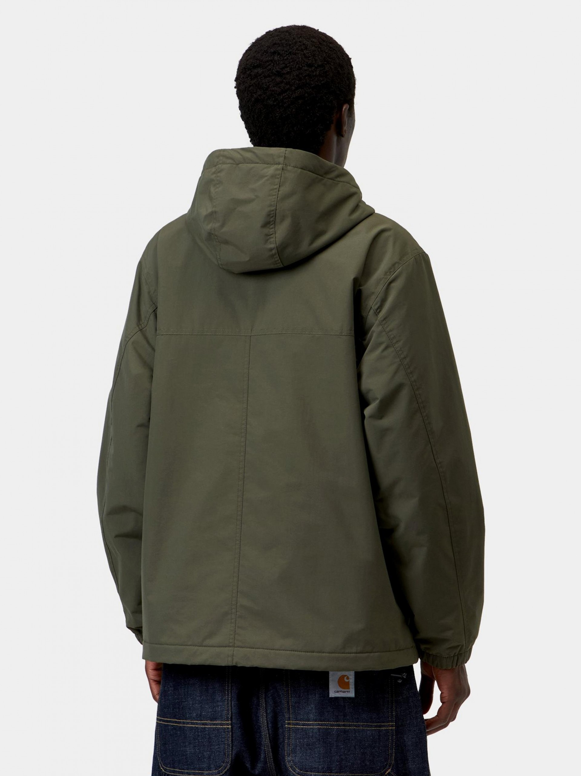 Chaqueta Cortavientos con Capucha Carhartt WIP Pullover Verde (Invierno)