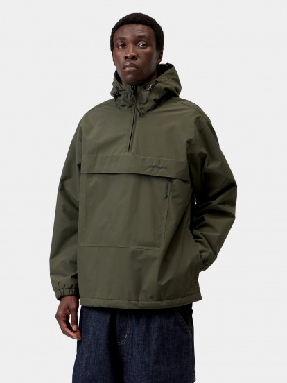 Casaco Corta-Vento com Capuz Carhartt WIP Pullover Verde (Inverno)