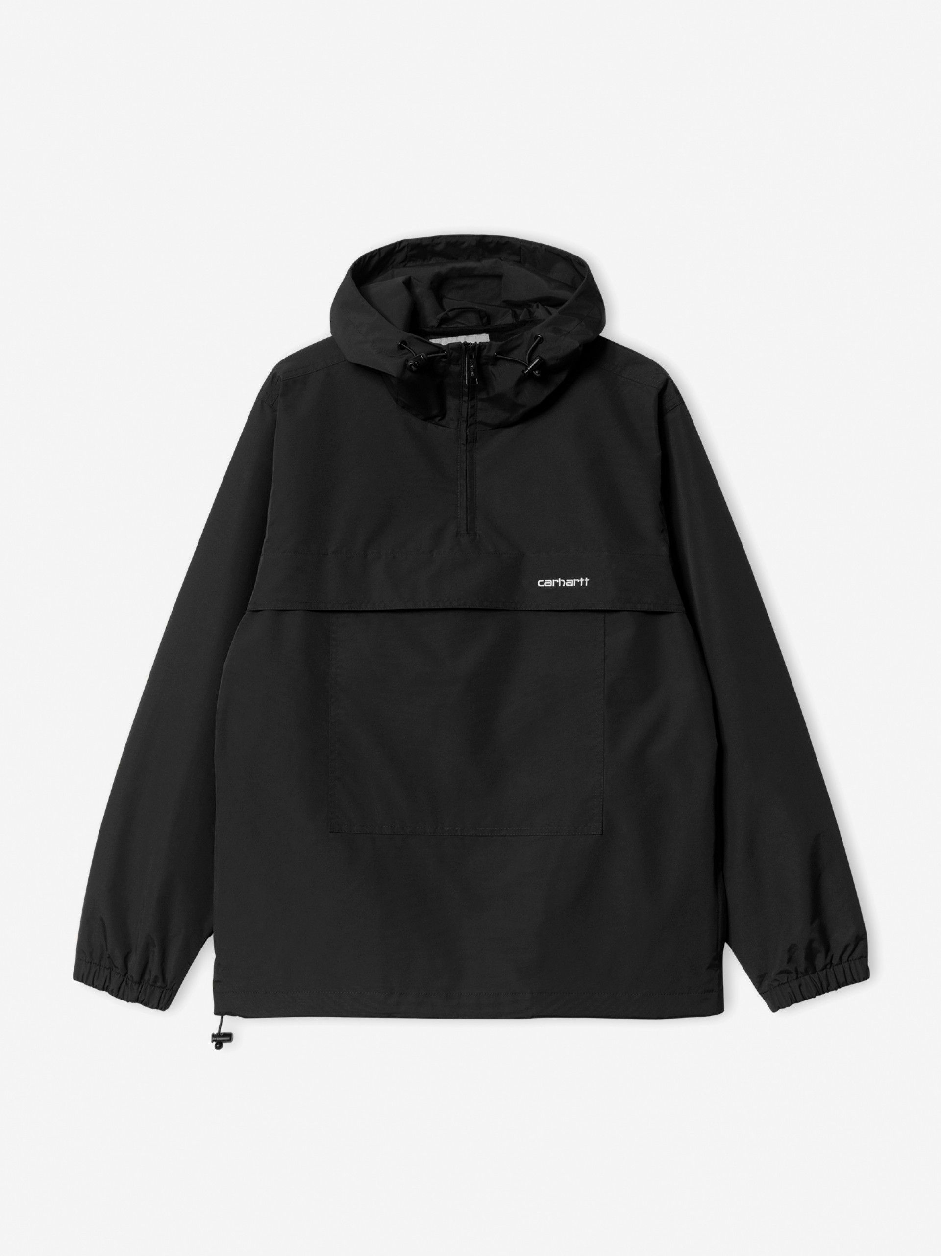 Carhartt WIP Pullover Black Hooded Windbreaker Jacket (Winter)