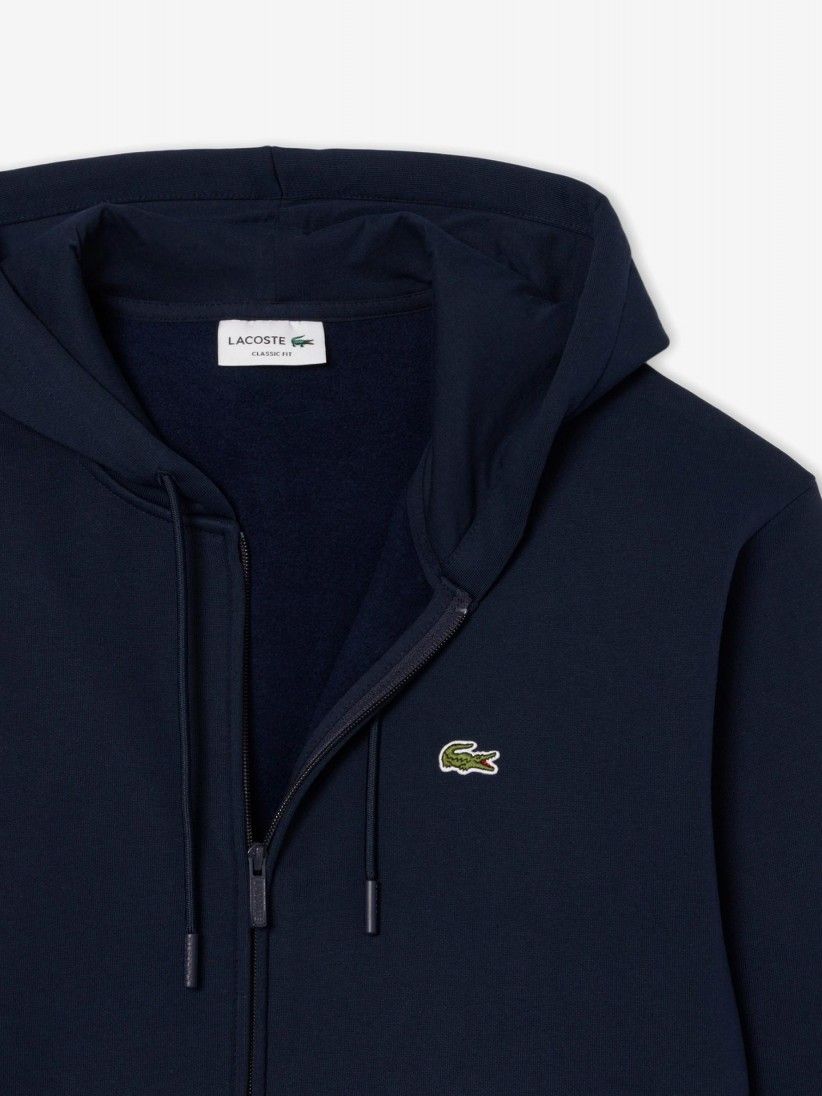 Chaqueta con Capucha Lacoste Zipped Fleece Azul Chaqueta con Capucha Lacoste Zipped Fleece Azul