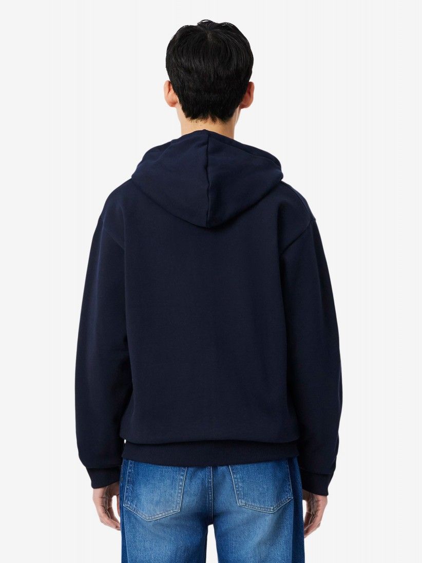 Chaqueta con Capucha Lacoste Zipped Fleece Azul Chaqueta con Capucha Lacoste Zipped Fleece Azul