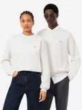 Sudadera Lacoste de Felpa Gruesa Loose Fit Blanca Sudadera Lacoste de Felpa Gruesa Loose Fit Blanca