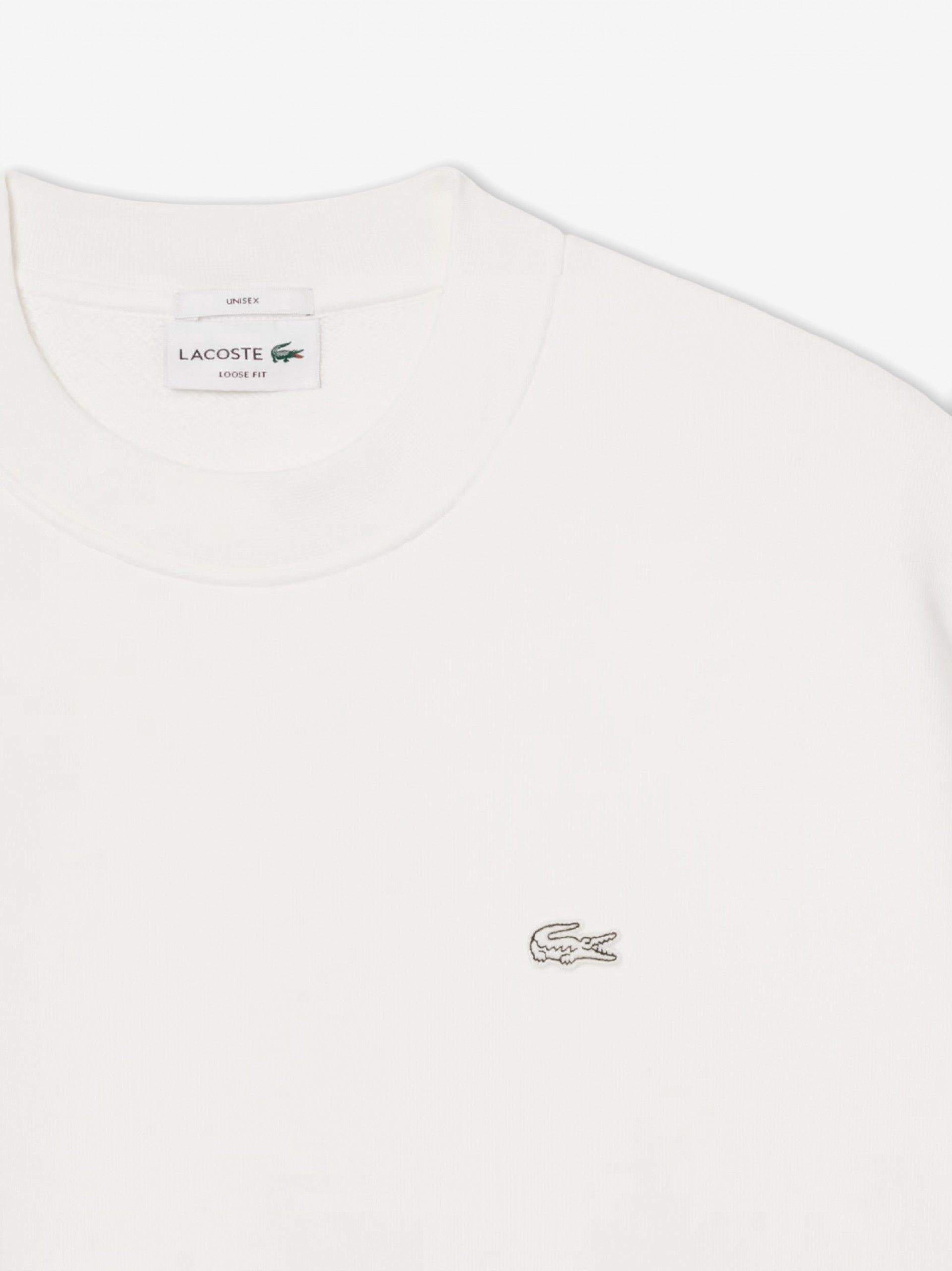 Camisola Lacoste de Velo Grosso Loose Fit Branca