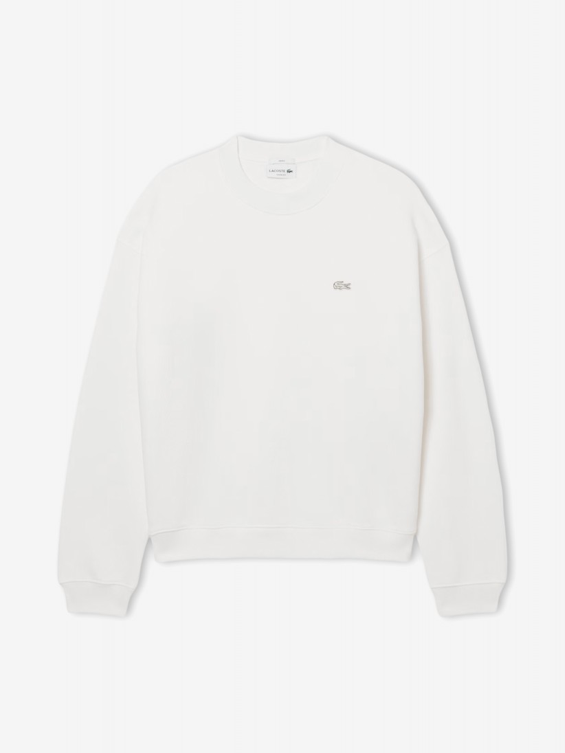 Sudadera Lacoste de Felpa Gruesa Loose Fit Blanca Sudadera Lacoste de Felpa Gruesa Loose Fit Blanca