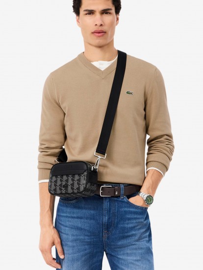 Bolsa a Tiracolo Lacoste The Blend Preta Para Homem