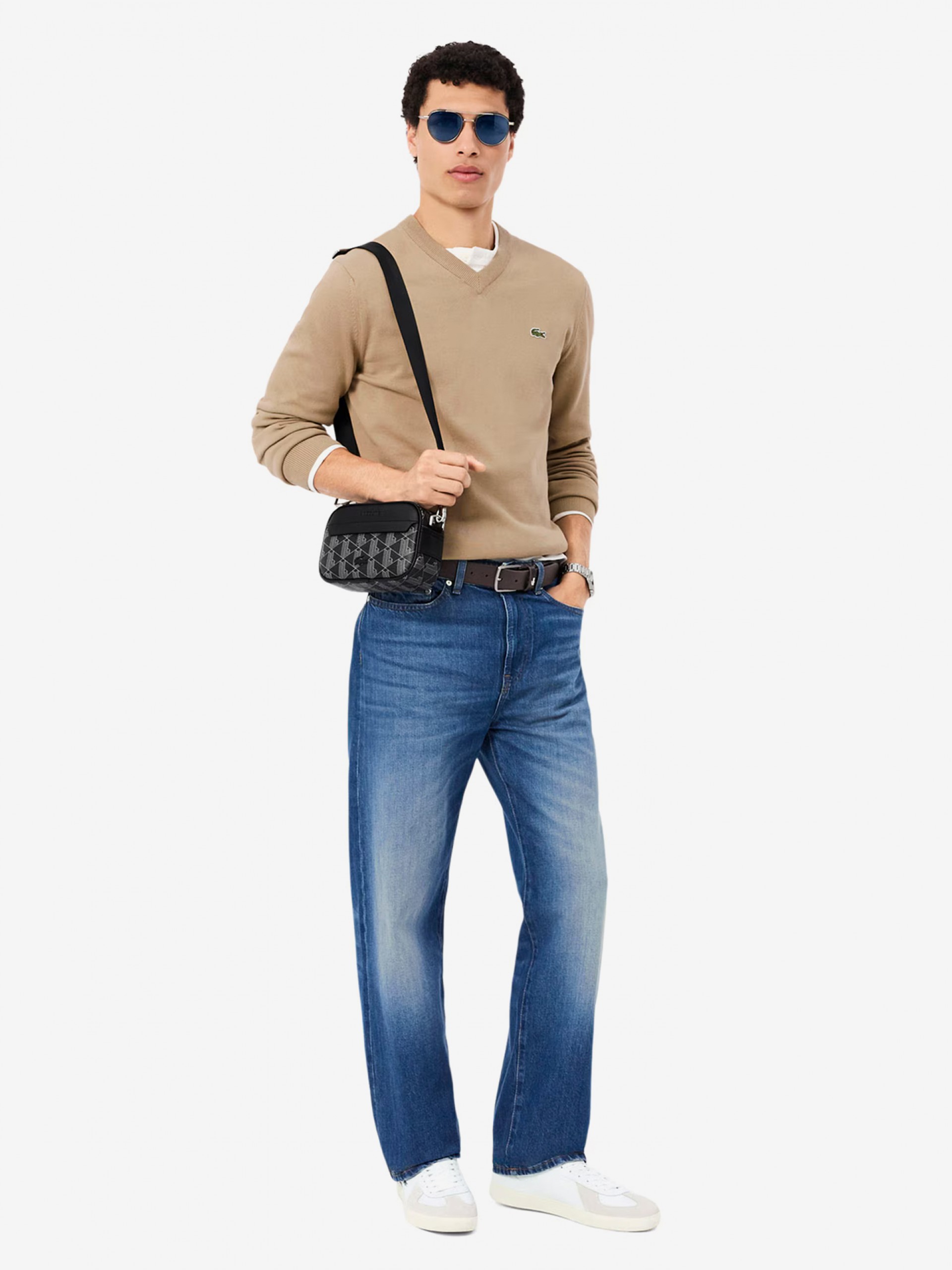 Bolsa a Tiracolo Lacoste The Blend Preta Para Homem