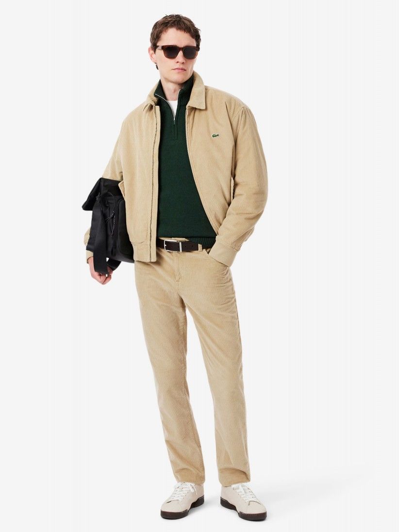 Chaqueta Lacoste Bomber Acolchada de Pana Beige
