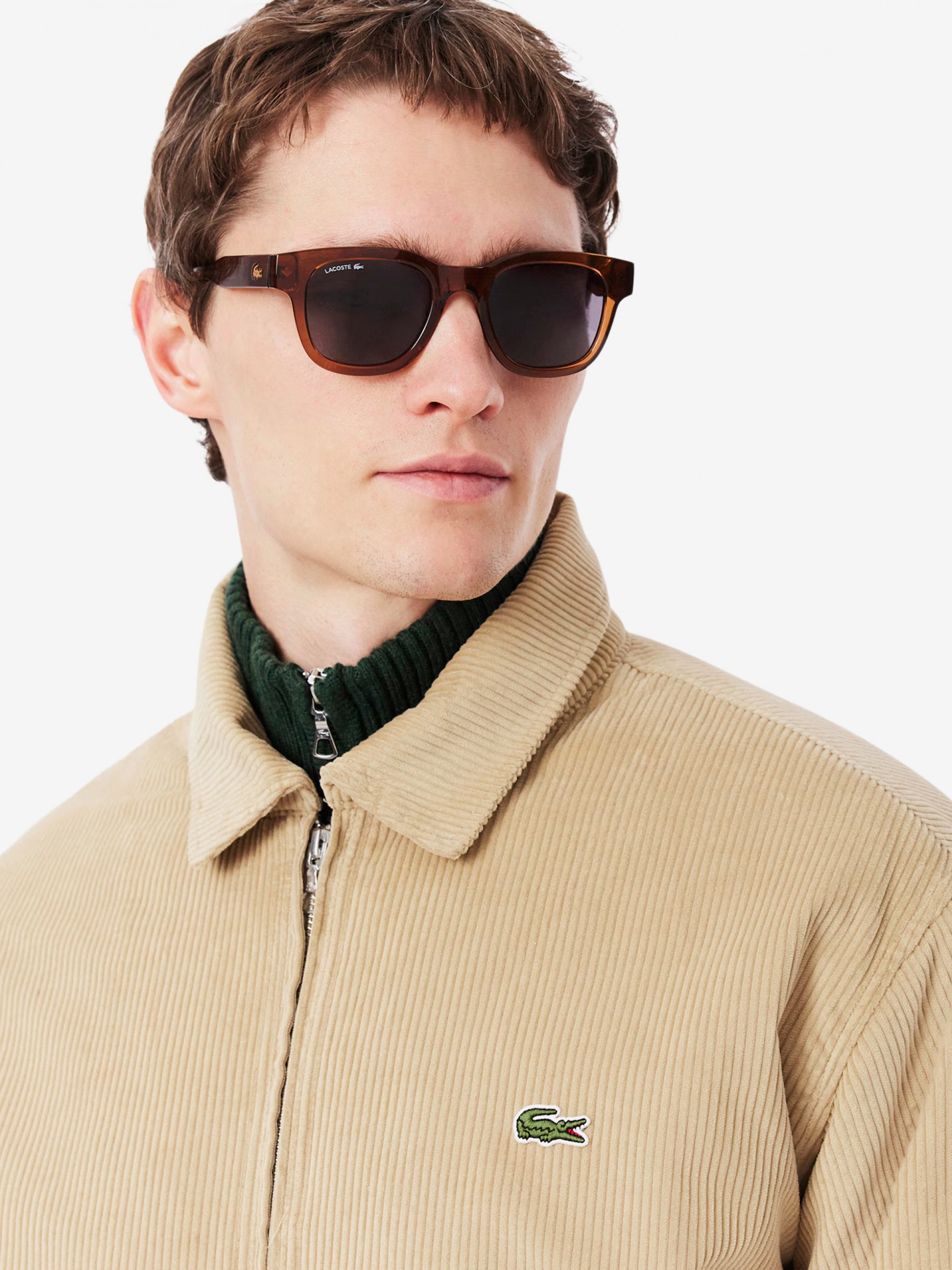 Casaco Lacoste Bomber Acolchoado de Bombazina Bege