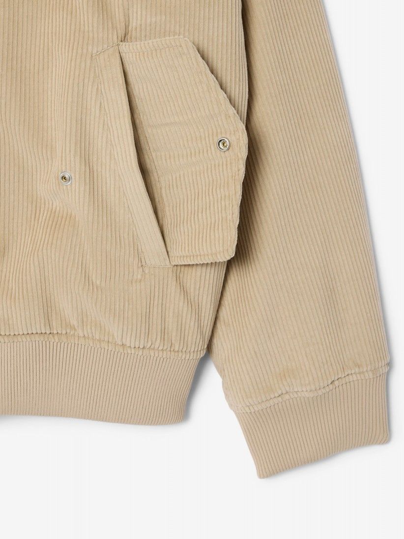 Chaqueta Lacoste Bomber Acolchada de Pana Beige