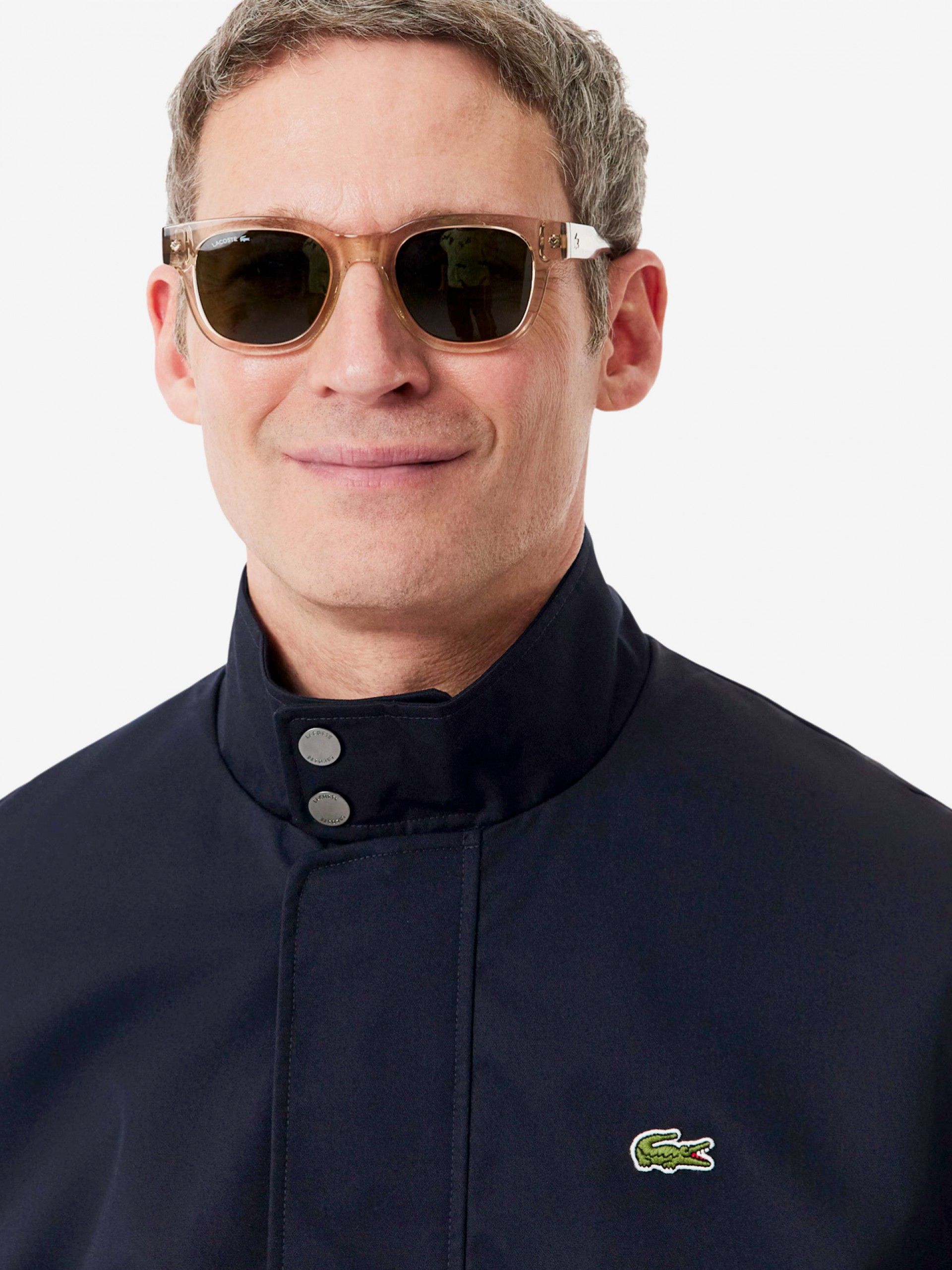 Chaqueta Lacoste Harrington de Sarga Hidrófuga Azul