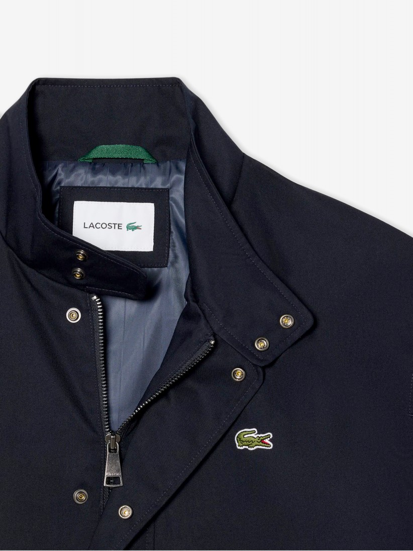 Casaco Lacoste Harrington em Sarja Impermeável Azul Casaco Lacoste Harrington em Sarja Impermeável Azul