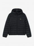Lacoste Water-Repellent Down Black Hooded Jacket Lacoste Water-Repellent Down Black Hooded Jacket