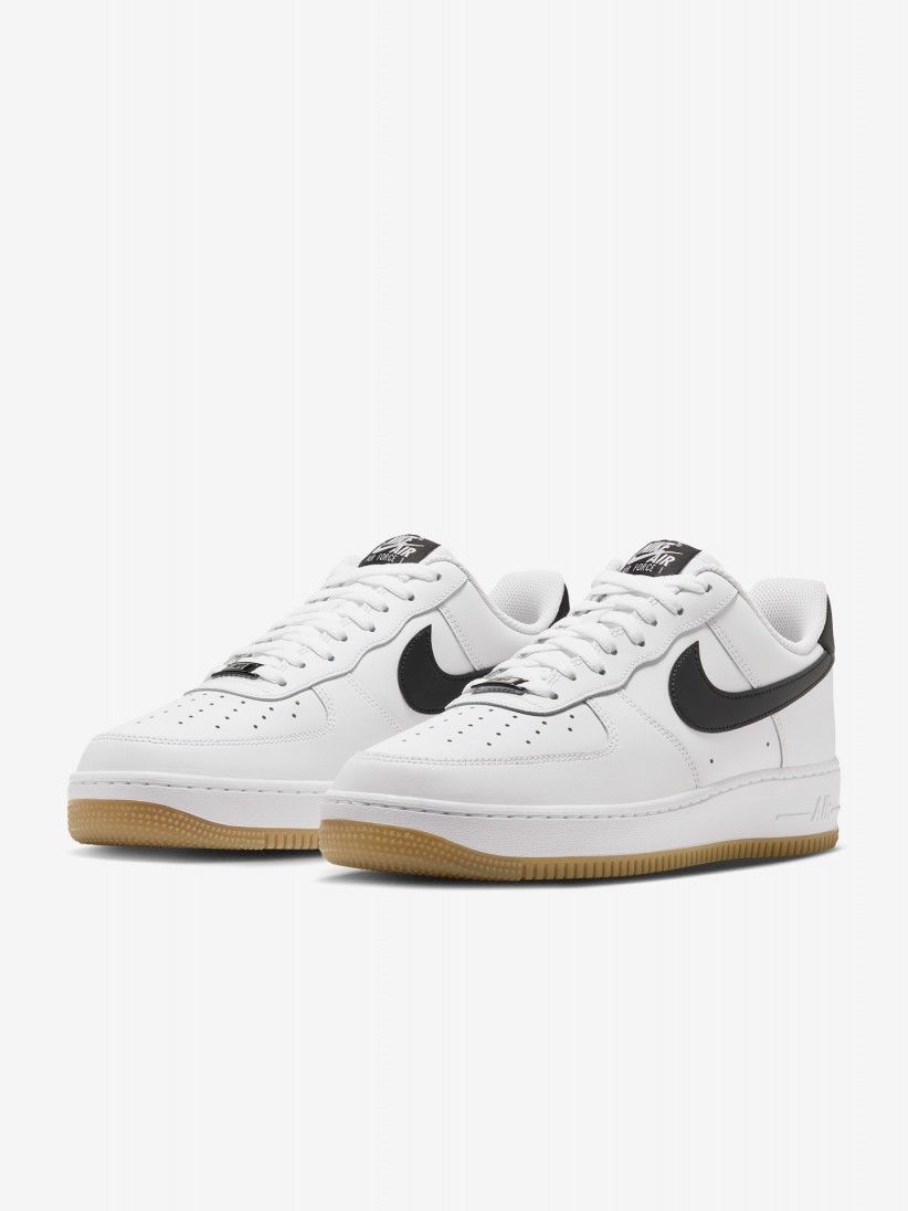 Sapatilhas Nike Air Force 1 07 Brancas e Pretas Para Homem