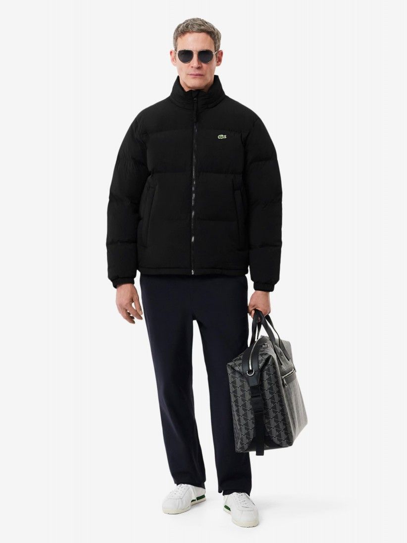 Chaqueta con Capucha Lacoste Acolchada Hidr�fuga Negra