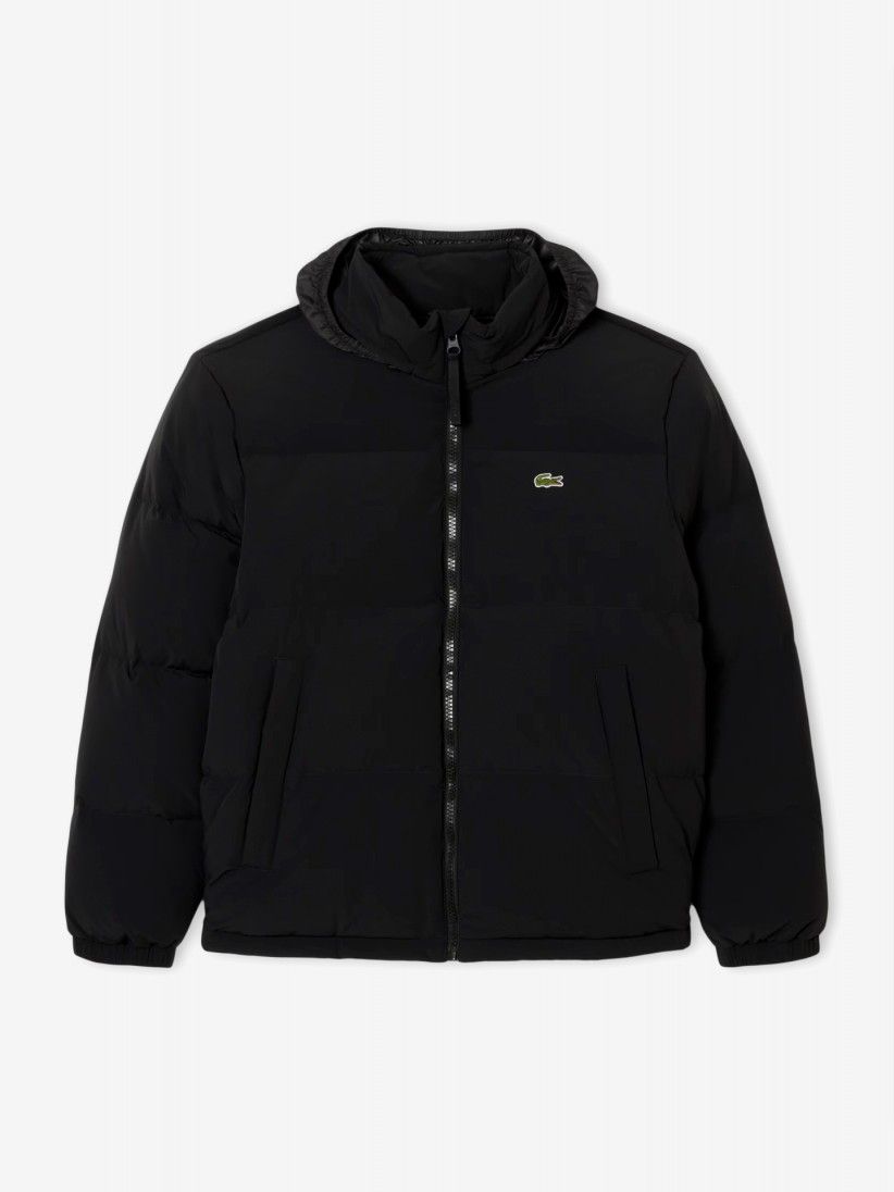 Chaqueta con Capucha Lacoste Acolchada Hidr�fuga Negra