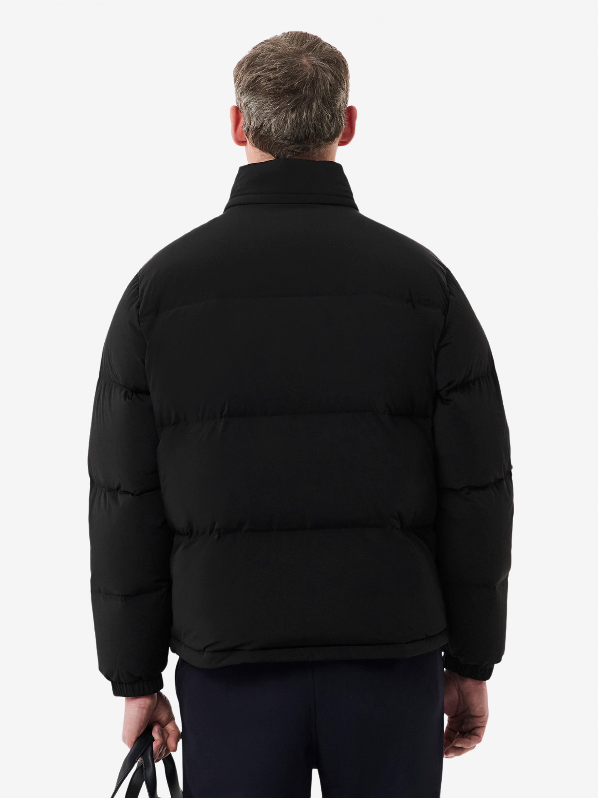 Chaqueta con Capucha Lacoste Acolchada Hidrófuga Negra