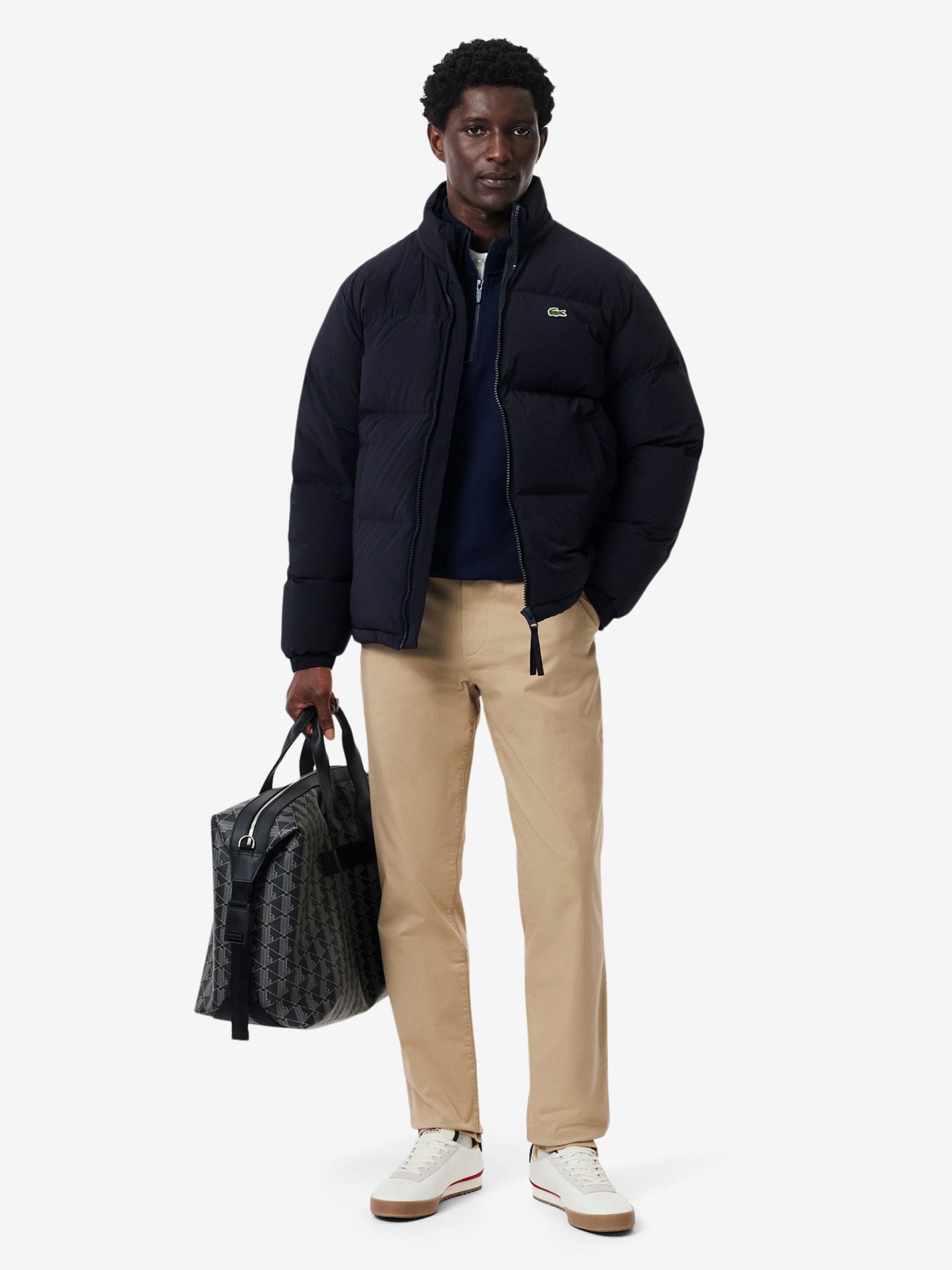 Lacoste Water-Repellent Down Blue Hooded Jacket