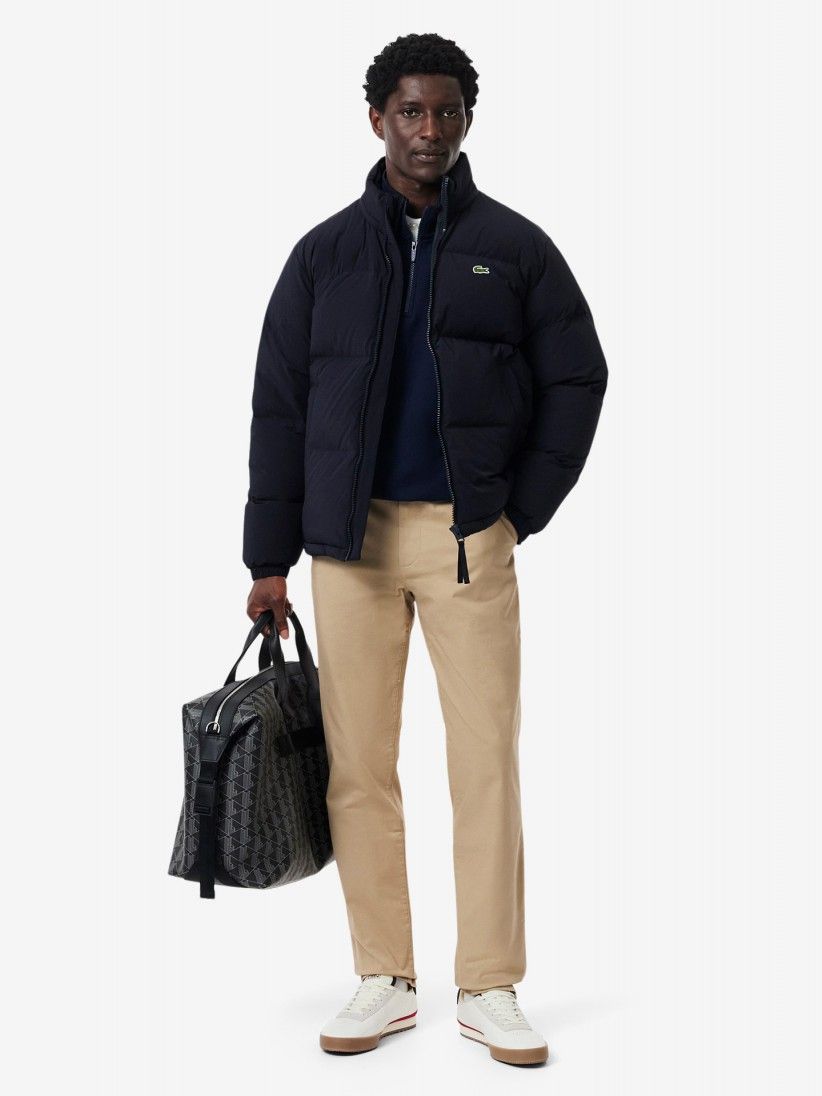 Chaqueta con Capucha Lacoste Acolchada Hidr�fuga Azul