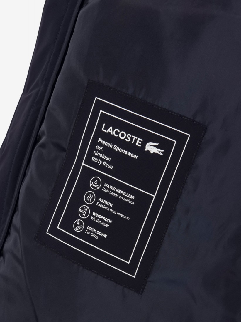 Chaqueta con Capucha Lacoste Acolchada Hidr�fuga Azul