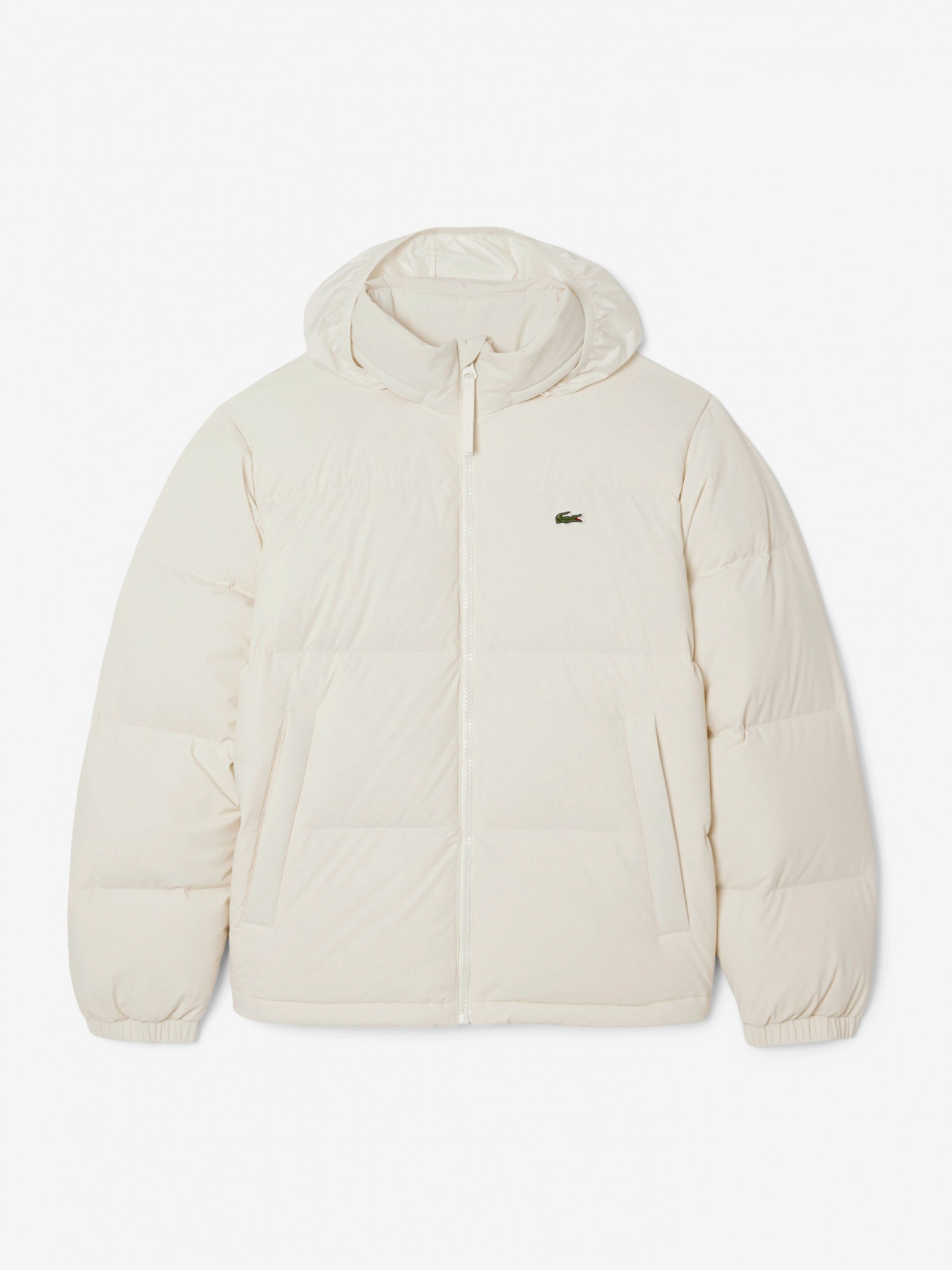 Chaqueta con Capucha Lacoste Acolchada Hidrófuga Beige