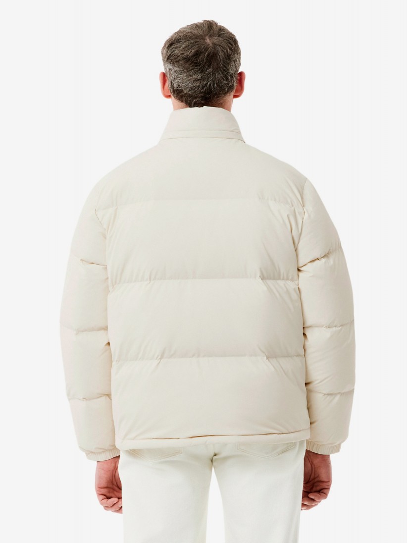 Chaqueta con Capucha Lacoste Acolchada Hidrófuga Beige Chaqueta con Capucha Lacoste Acolchada Hidrófuga Beige
