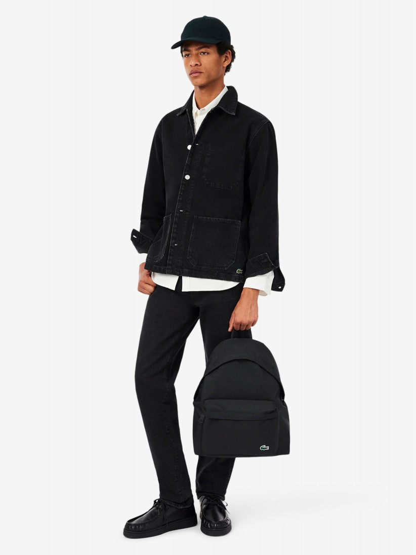 Mochila Lacoste Casual Croco Preta