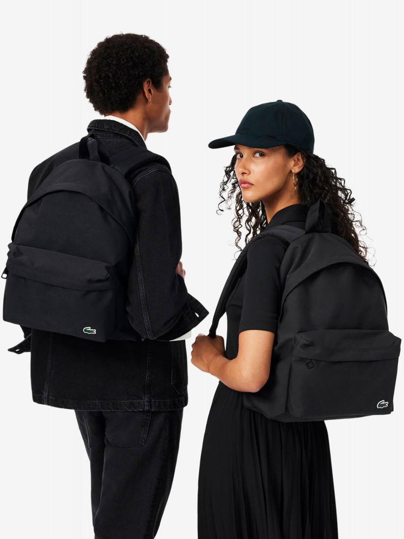 Mochila Lacoste Casual Croco Preta