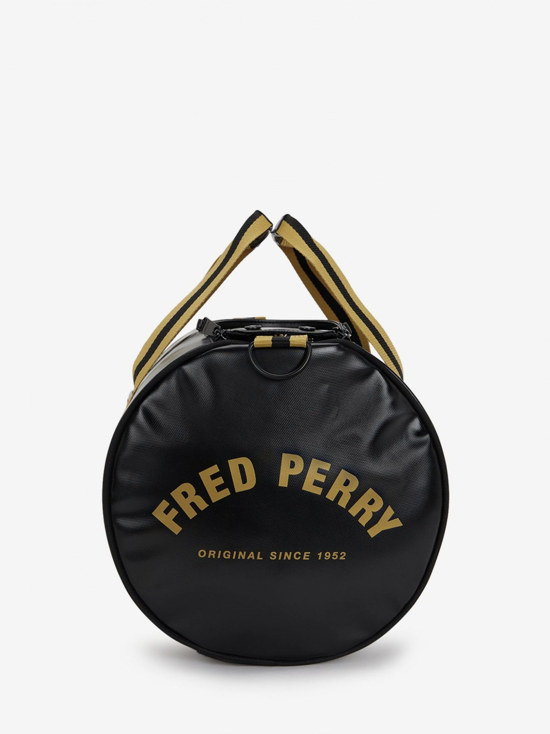 Fred Perry Tipped Classic Barrel Black and Golden Bag