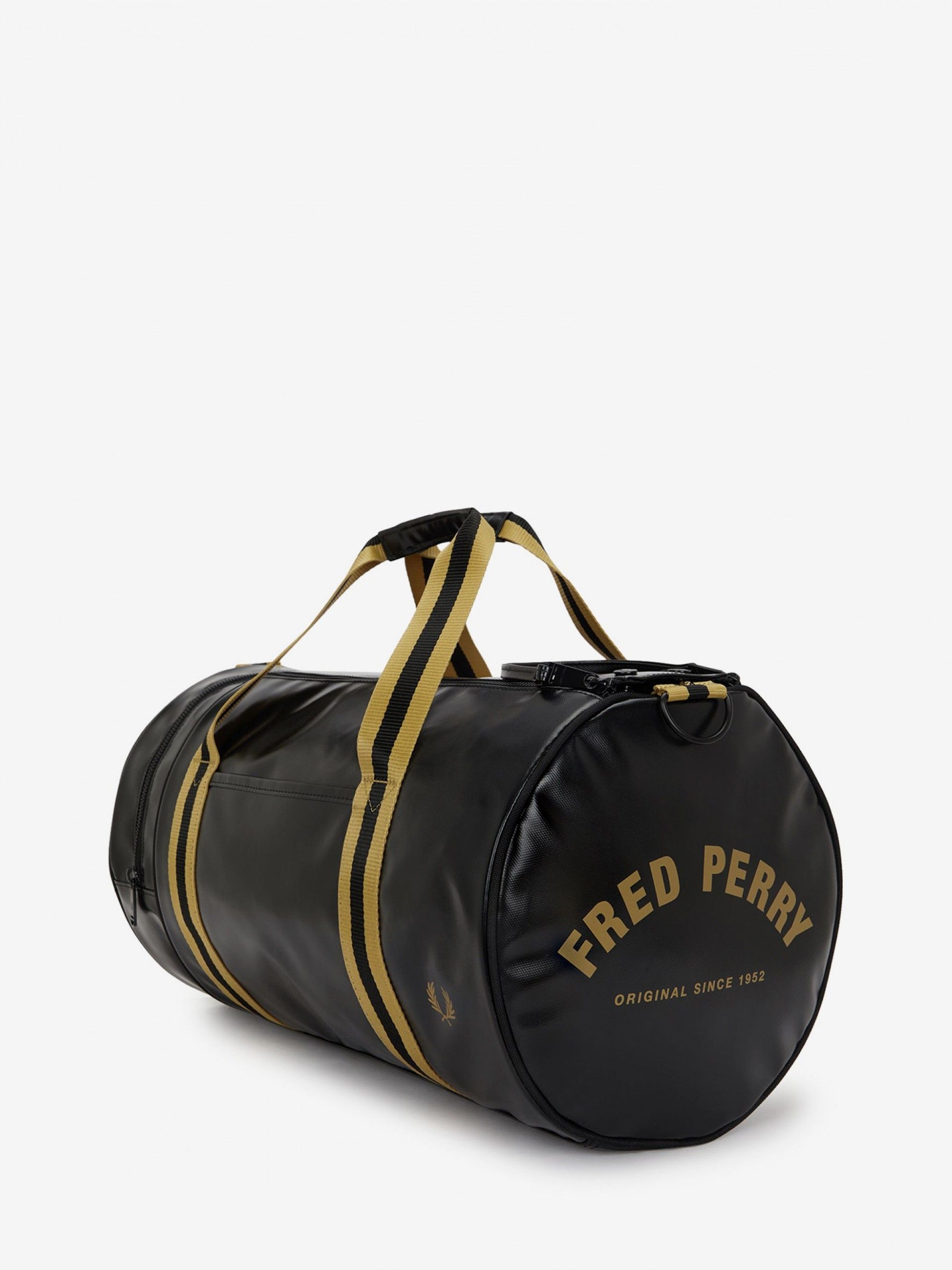 Fred Perry Tipped Classic Barrel Black and Golden Bag