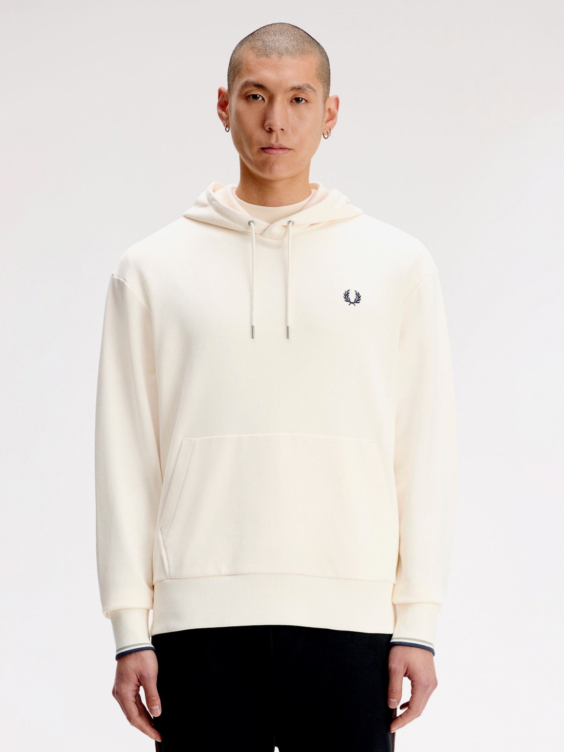 Camisola com Capuz Fred Perry Tipped Bege e Azul
