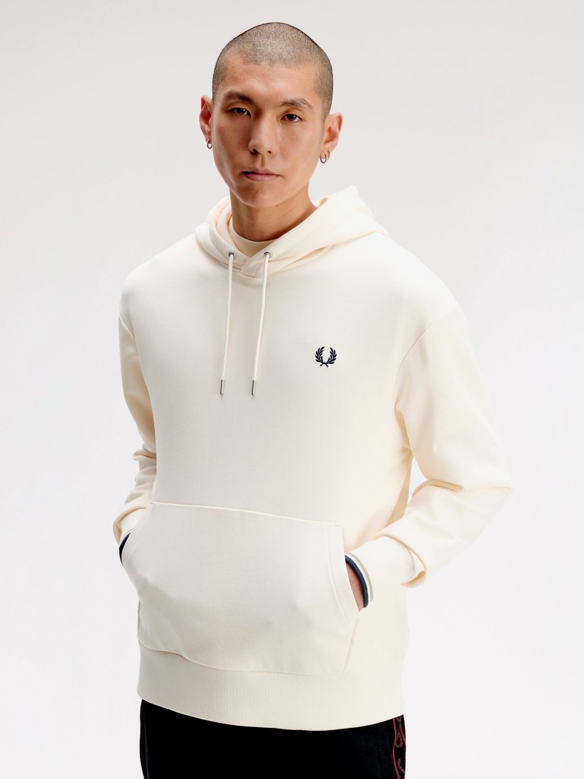 Camisola com Capuz Fred Perry Tipped Bege e Azul