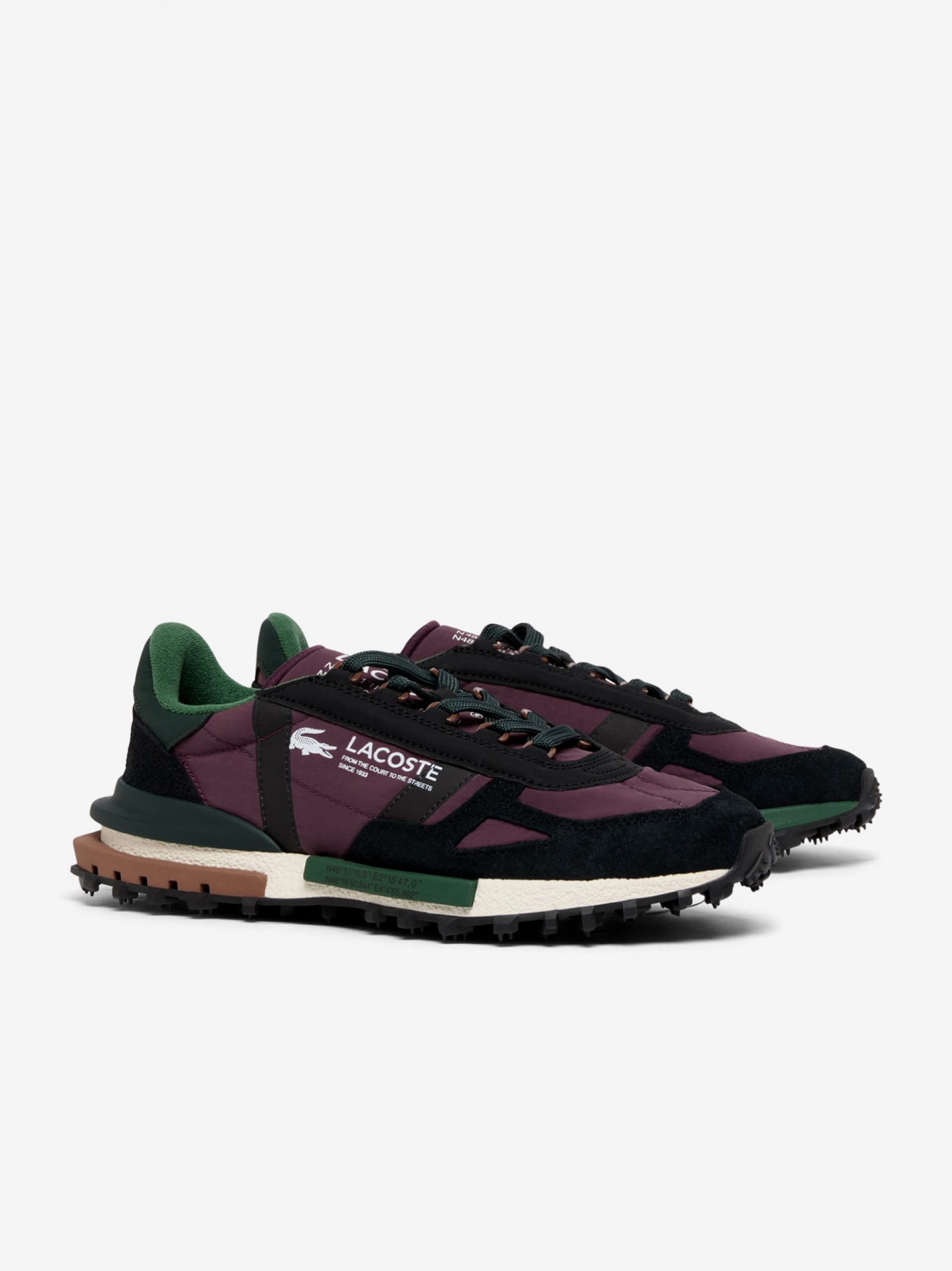 Lacoste Elite Active Burgundy, Black and Green Sneakers For Men