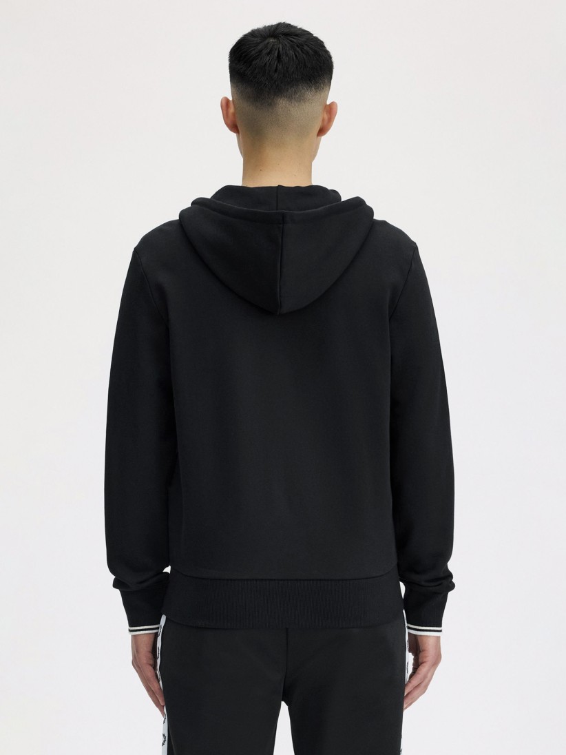 Fred Perry Zip Through Black Hooded Jacket Fred Perry Zip Through Black Hooded Jacket