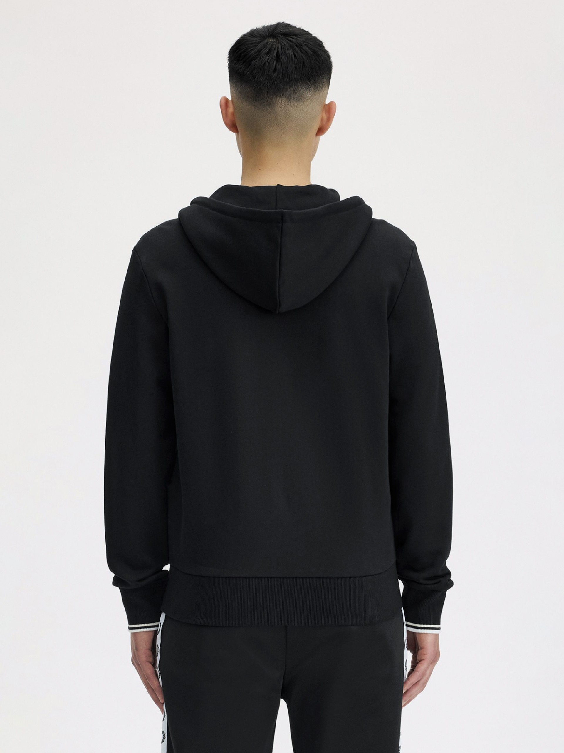 Fred Perry Zip Through Black Hooded Jacket