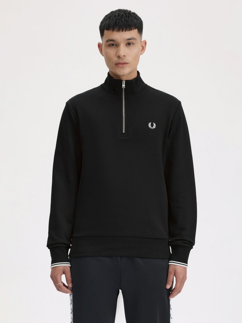 Sudadera con Cremallera Fred Perry Negra Sudadera con Cremallera Fred Perry Negra