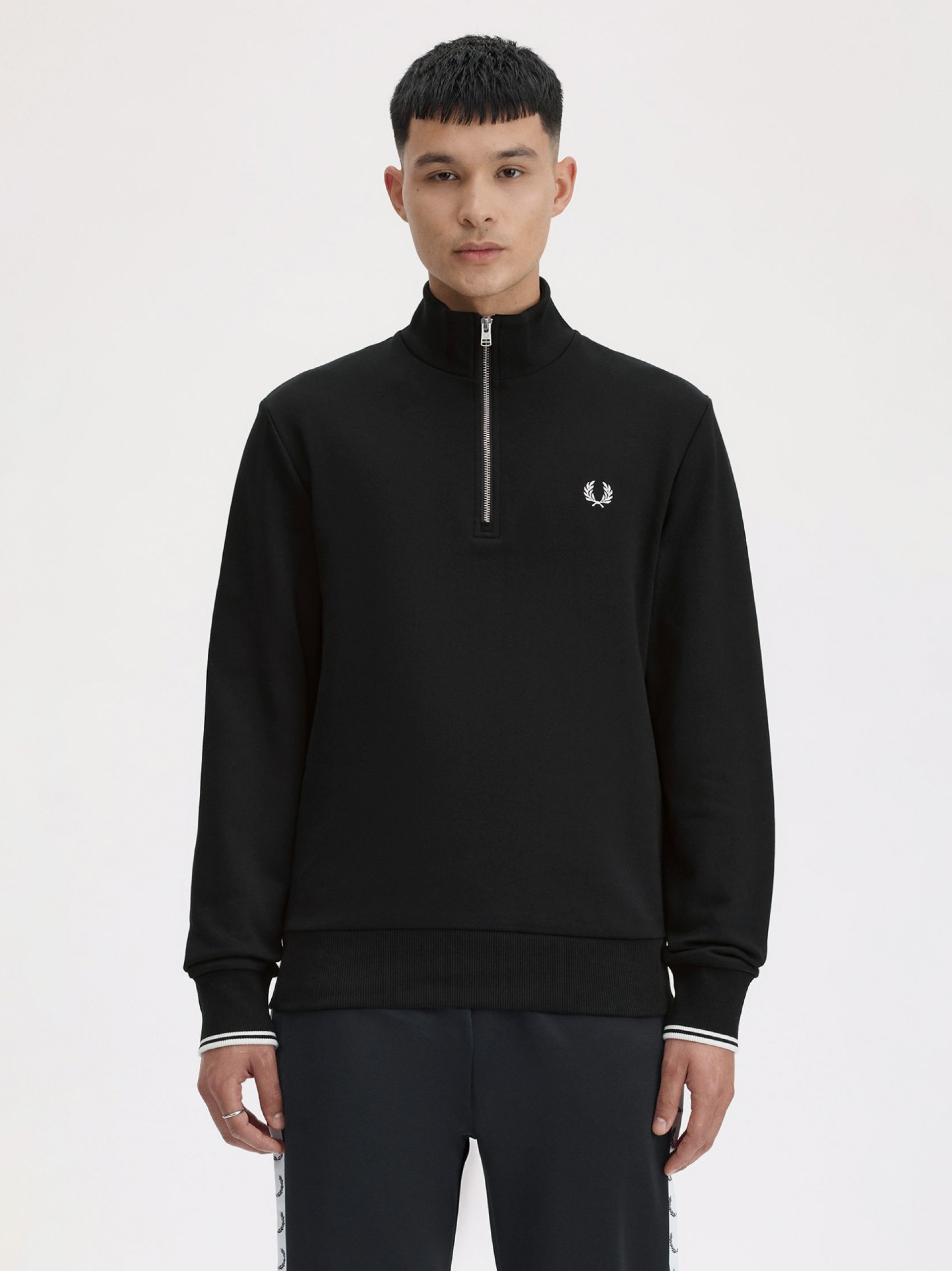Camisola com Fecho Fred Perry Preta