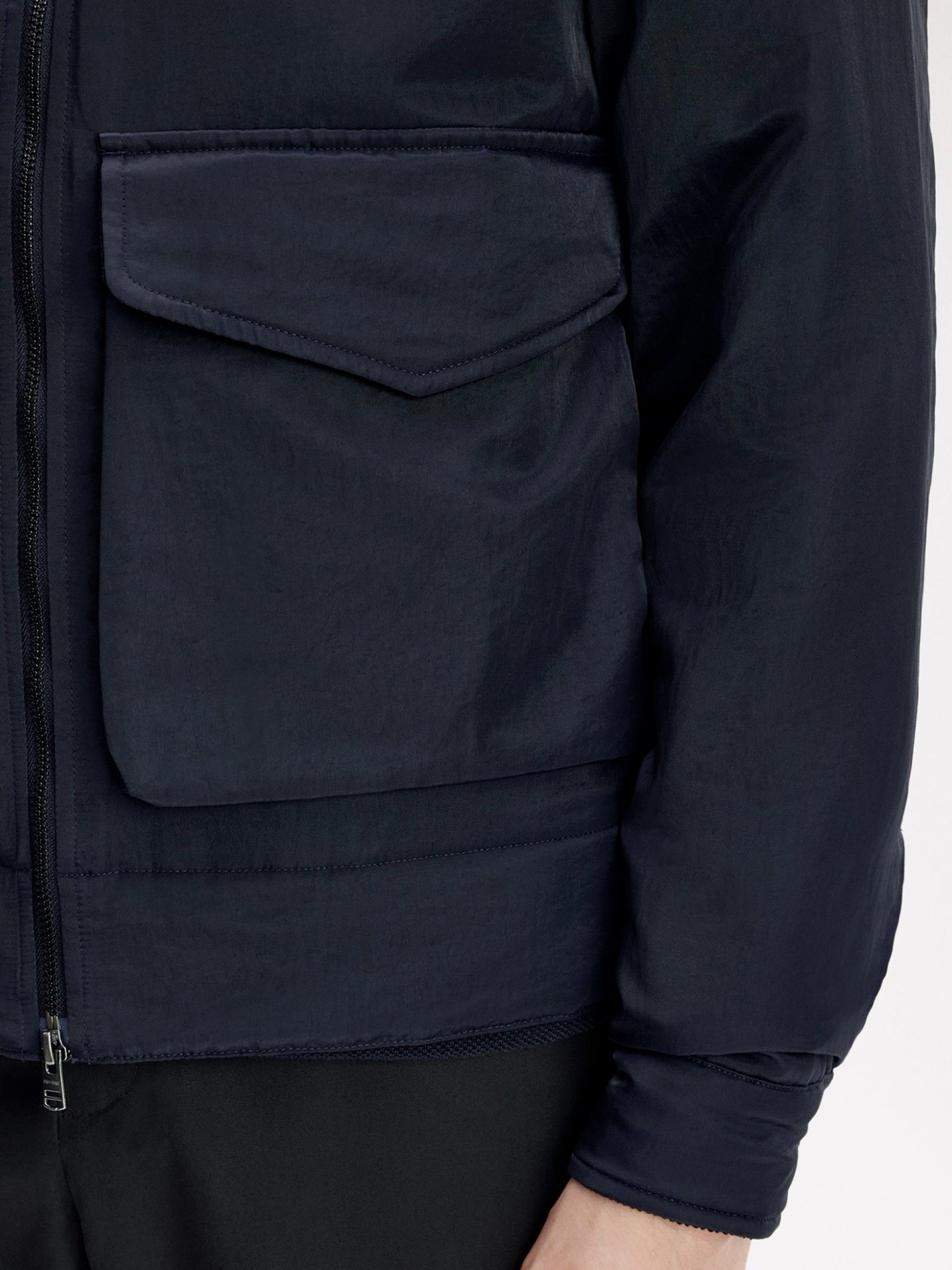 Fred Perry Nylon Caban Blue and Black Jacket