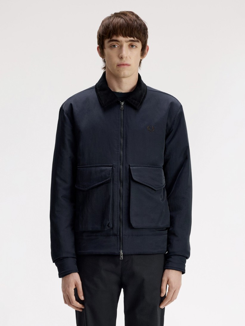 Casaco Fred Perry Nylon Caban Azul e Preto